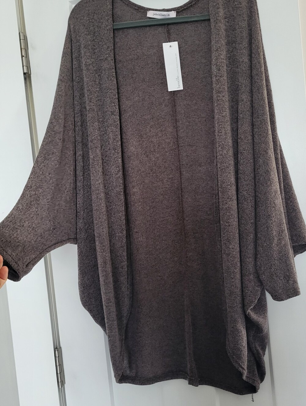 JULIE BILLIART Medium Oversized Open Front CARDIGAN Brown NWT Neutral